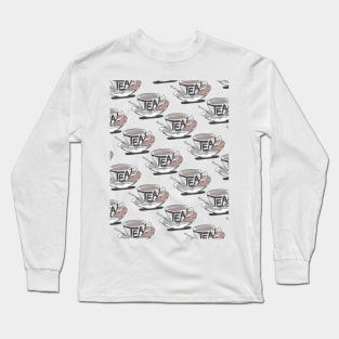 Retro Teacup pattern Long Sleeve T-Shirt